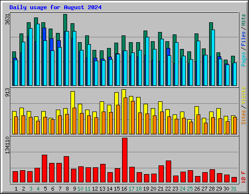 Daily usage for August 2024