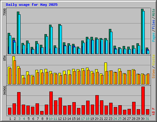 Daily usage for May 2025