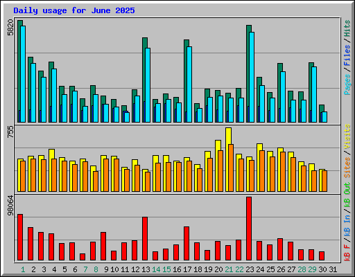 Daily usage for June 2025