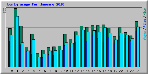 Hourly usage for January 2010