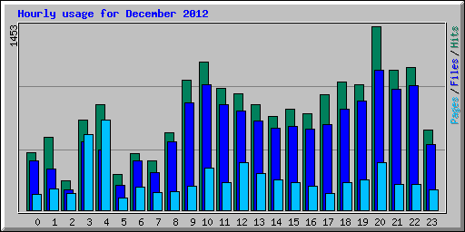 Hourly usage for December 2012