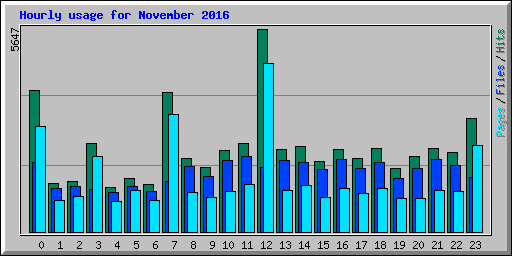Hourly usage for November 2016