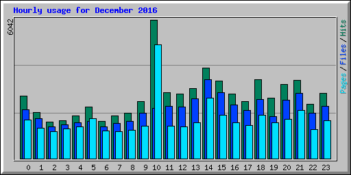Hourly usage for December 2016