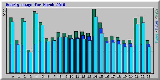 Hourly usage for March 2019