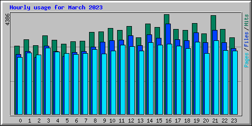 Hourly usage for March 2023